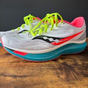 Saucony Endorphin Speed 2 Men’s Running Shoes – White/Black/Vizired – Size 11.5